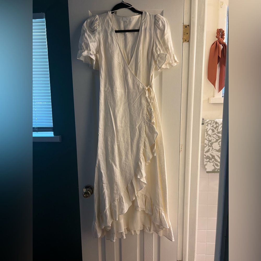 A Loves A ivory linen midi dress